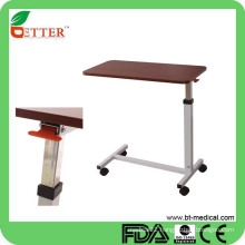 adjustable hospital patient dining table with wheels